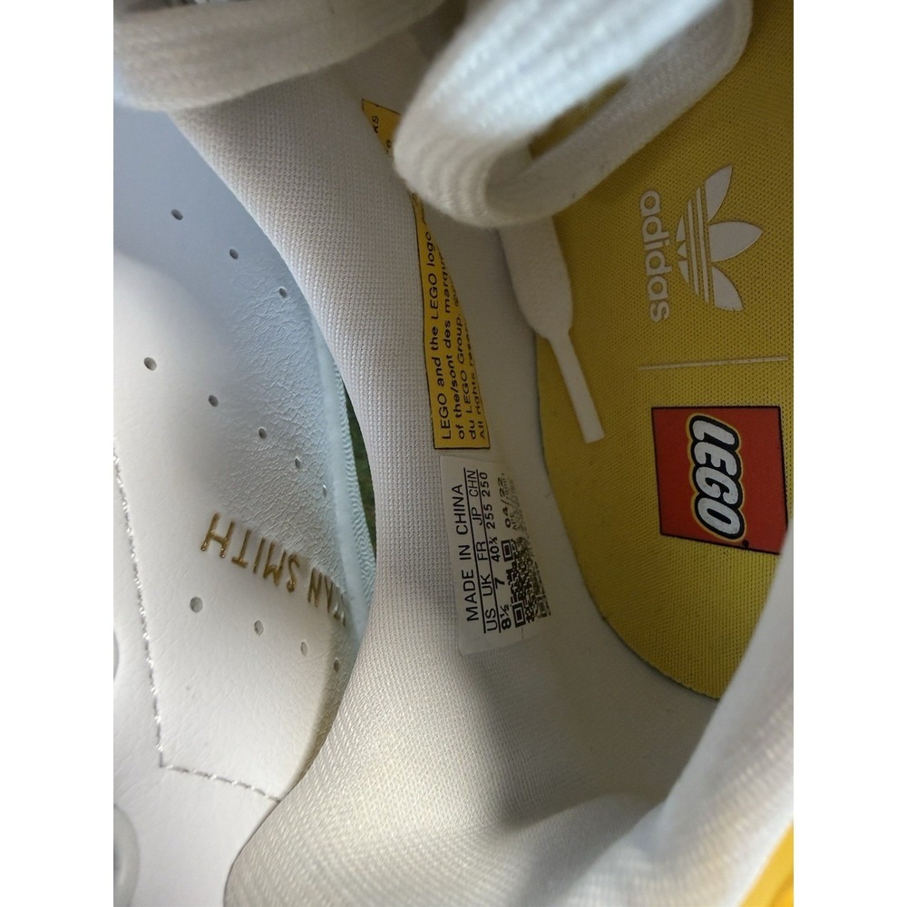 adidas Stan Smith LEGO GX7203 Women's Size 8.5 White Yellow Sneakers - Picture 9 of 10